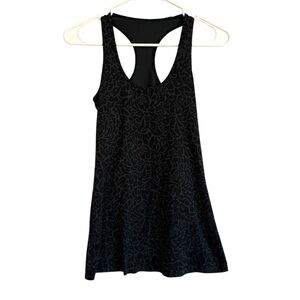 Lululemon Black Floral Tank Top